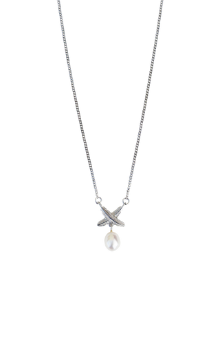 Feather Kisses Pearl Pendant