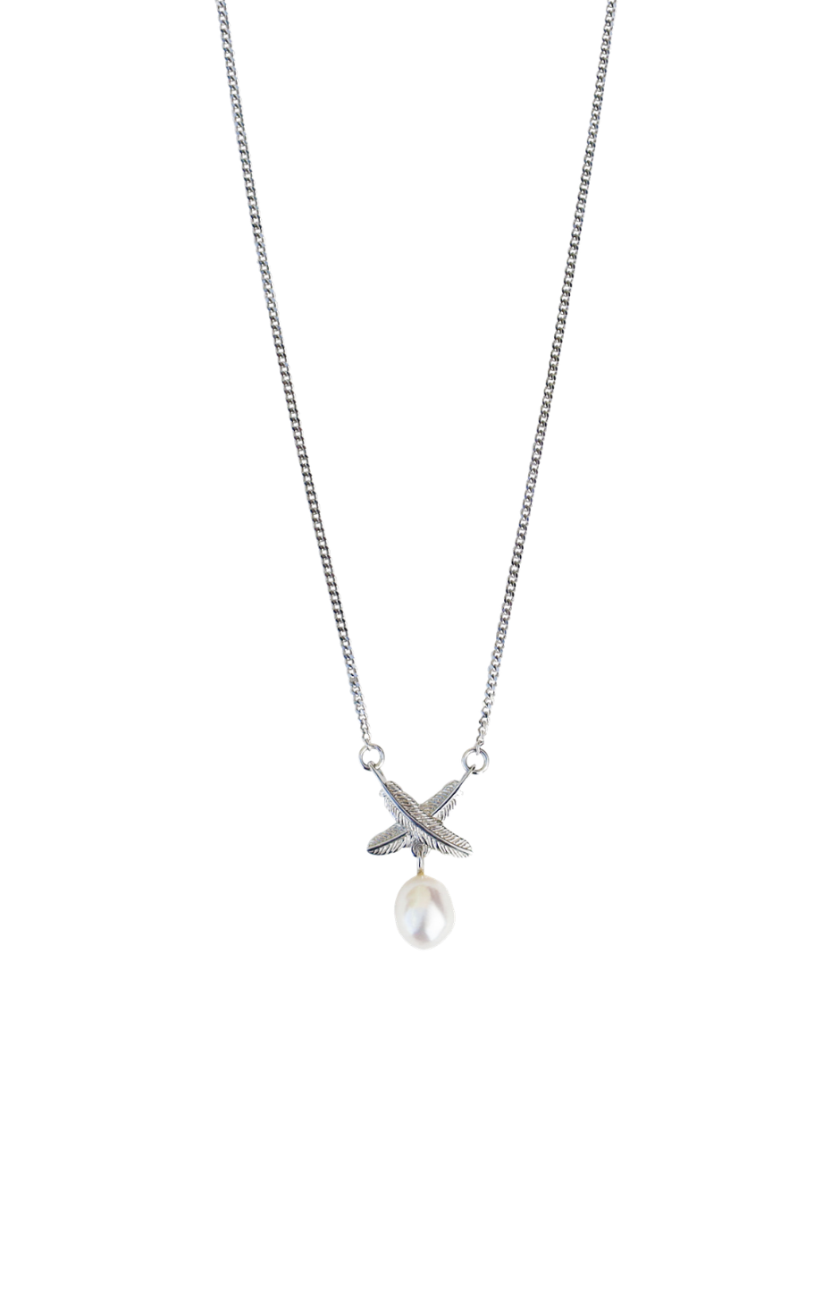 Feather Kisses Pearl Pendant