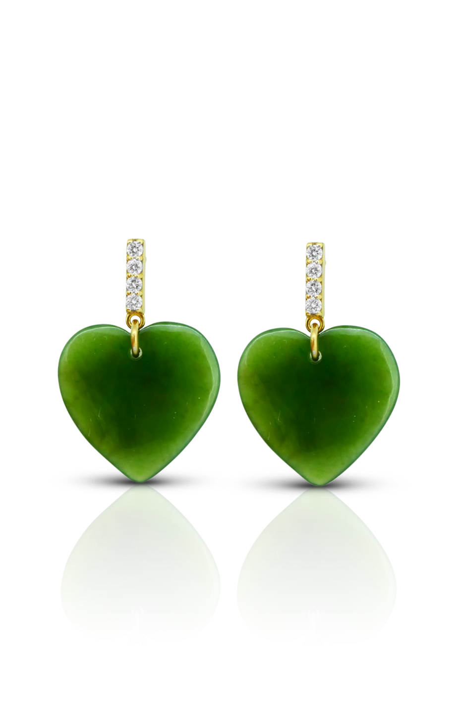Diamond Pounamu Manawa Earrings