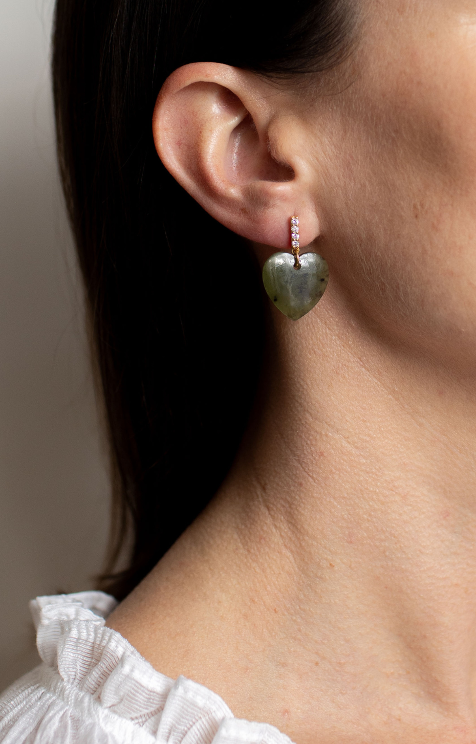 Diamond Pounamu Manawa Earrings