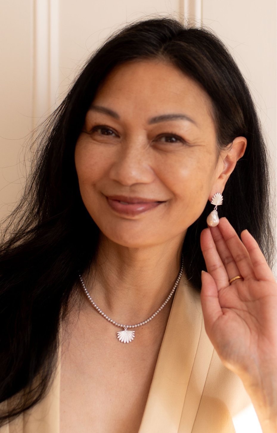 Pearl Piwakawaka Drop Earring