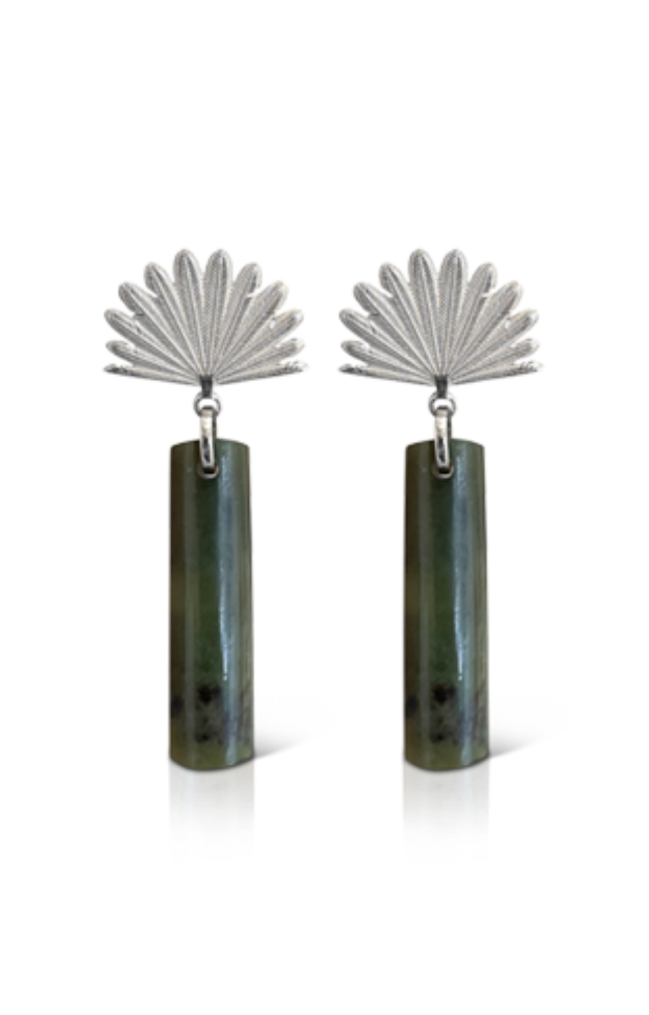 Pounamu Piwakawaka Drop Earring