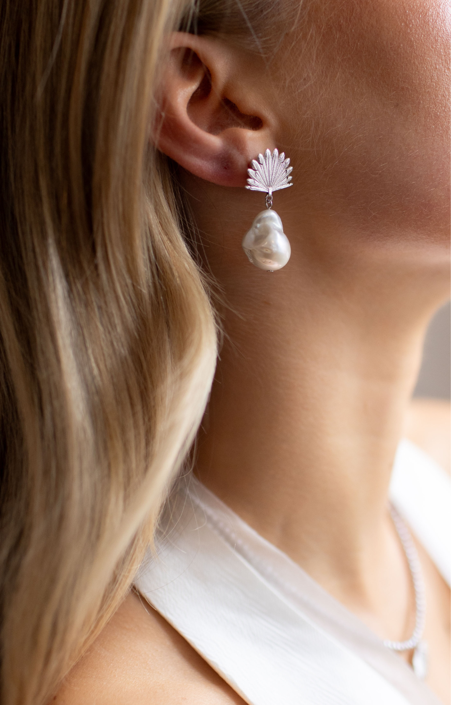 Pearl Piwakawaka Drop Earring