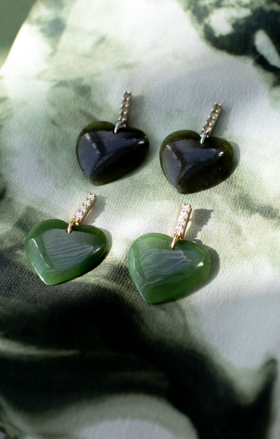 Rocked Pounamu Manawa Earrings