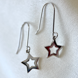 Open Star Hook Earrings