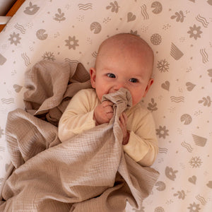 Lotus Print Fitted Cot Sheet