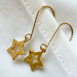 Open Star Hook Earrings