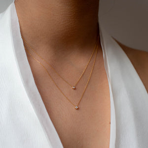 Essential Mini Bezel Diamond Necklace