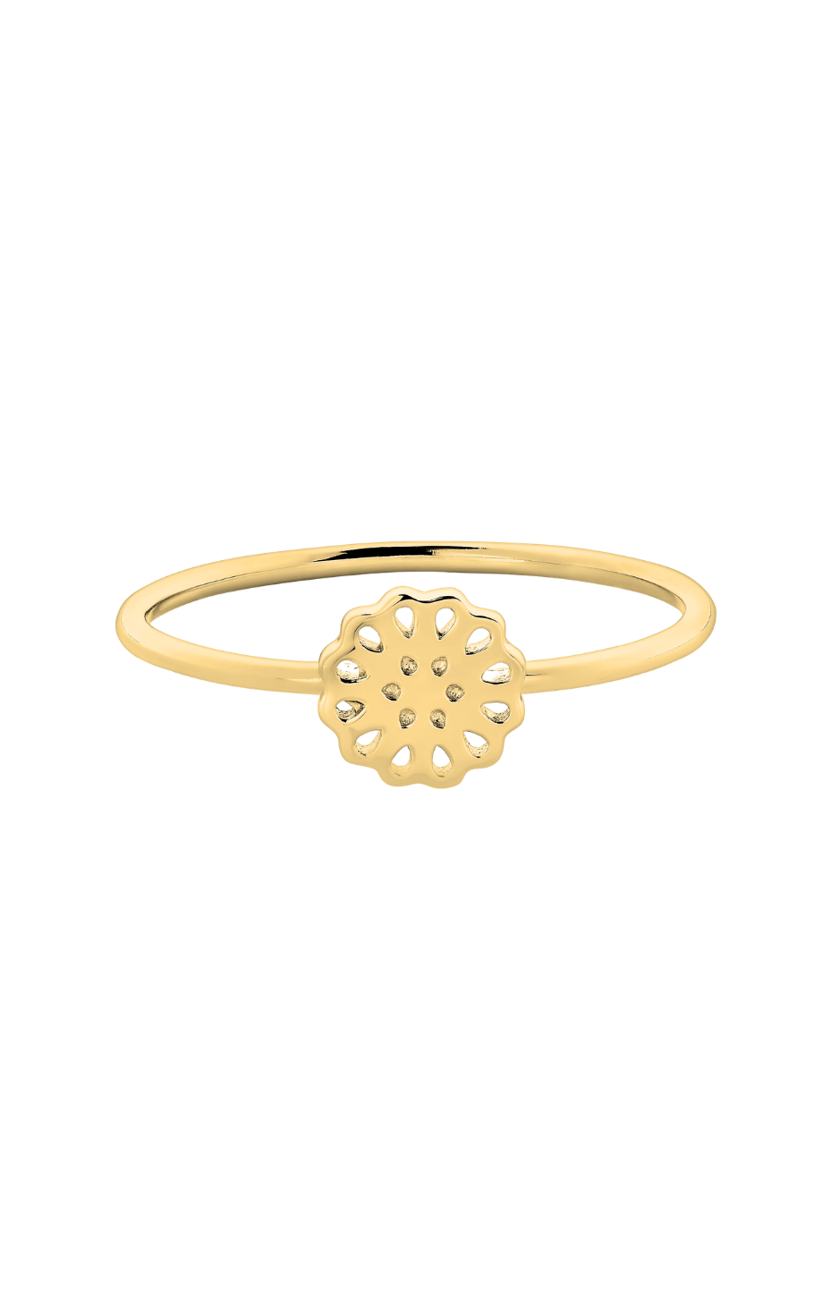 Solid Gold Lotus Ring