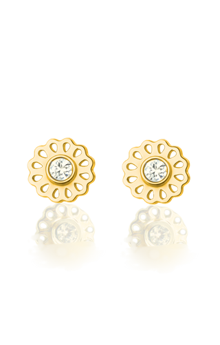 Lotus Diamond Studs