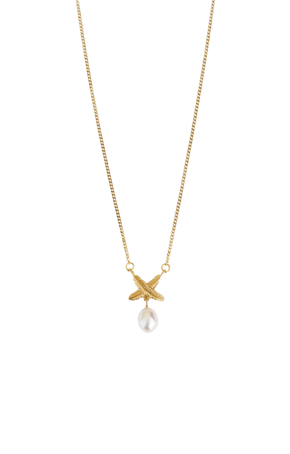 Feather Kisses Pearl Pendant