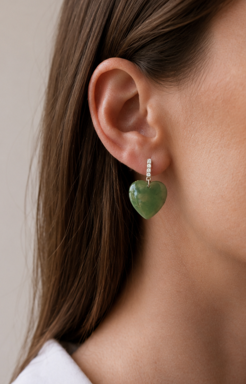 Diamond Pounamu Manawa Earrings