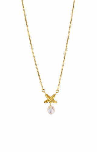 Feather Kisses Pearl Pendant