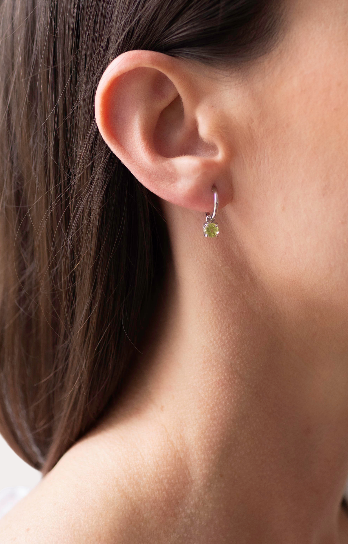 Essential Round Gemstone Huggies