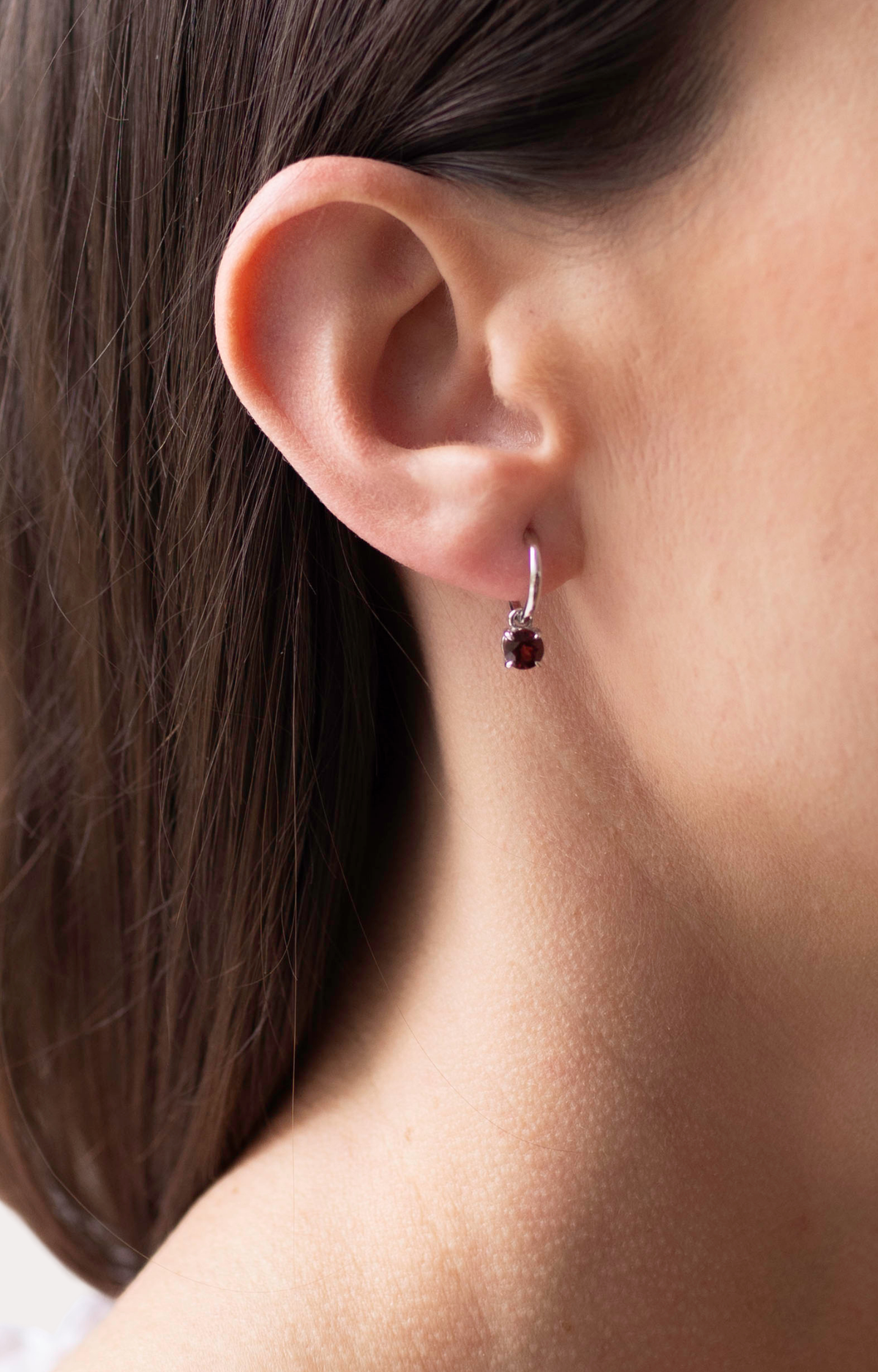 Essential Round Gemstone Huggies