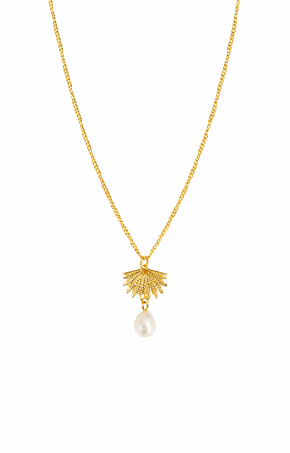 Fan Tail Gold pearl pendant 