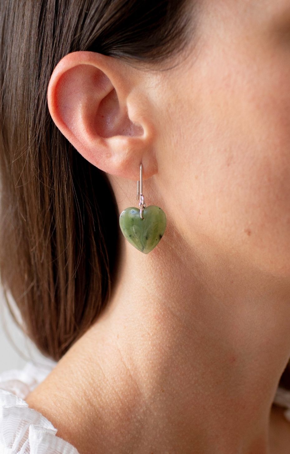 Pounamu Manawa Hook Earrings