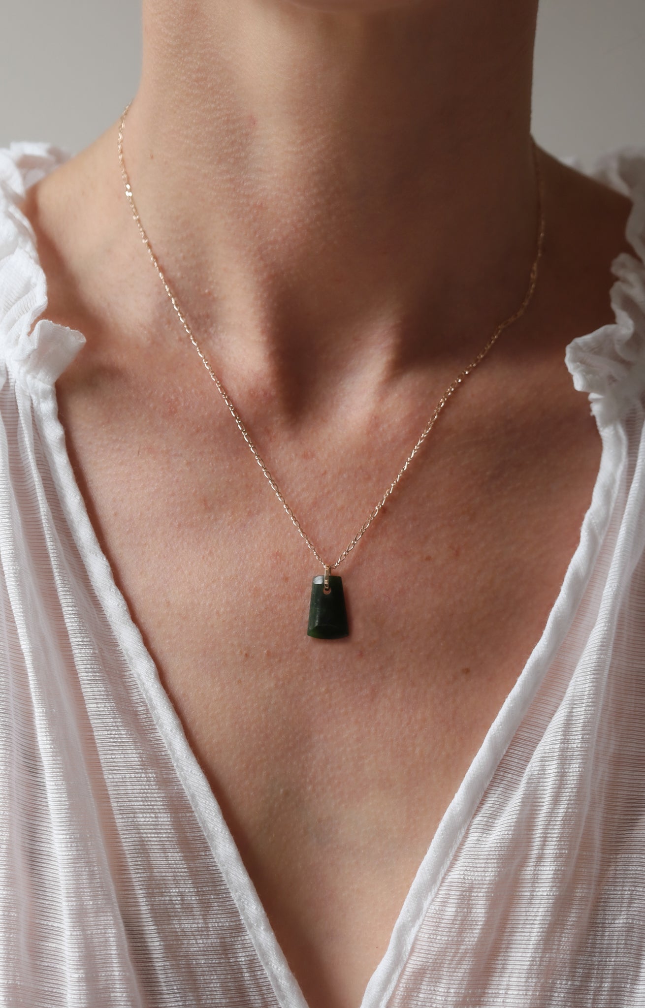 Solid Gold Pounamu Toki Pendant