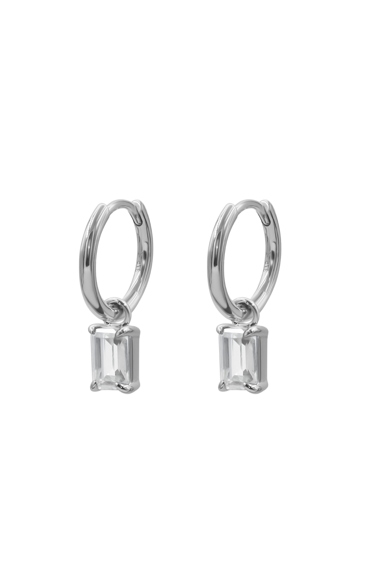 Essential Baguette Gemstone Huggies