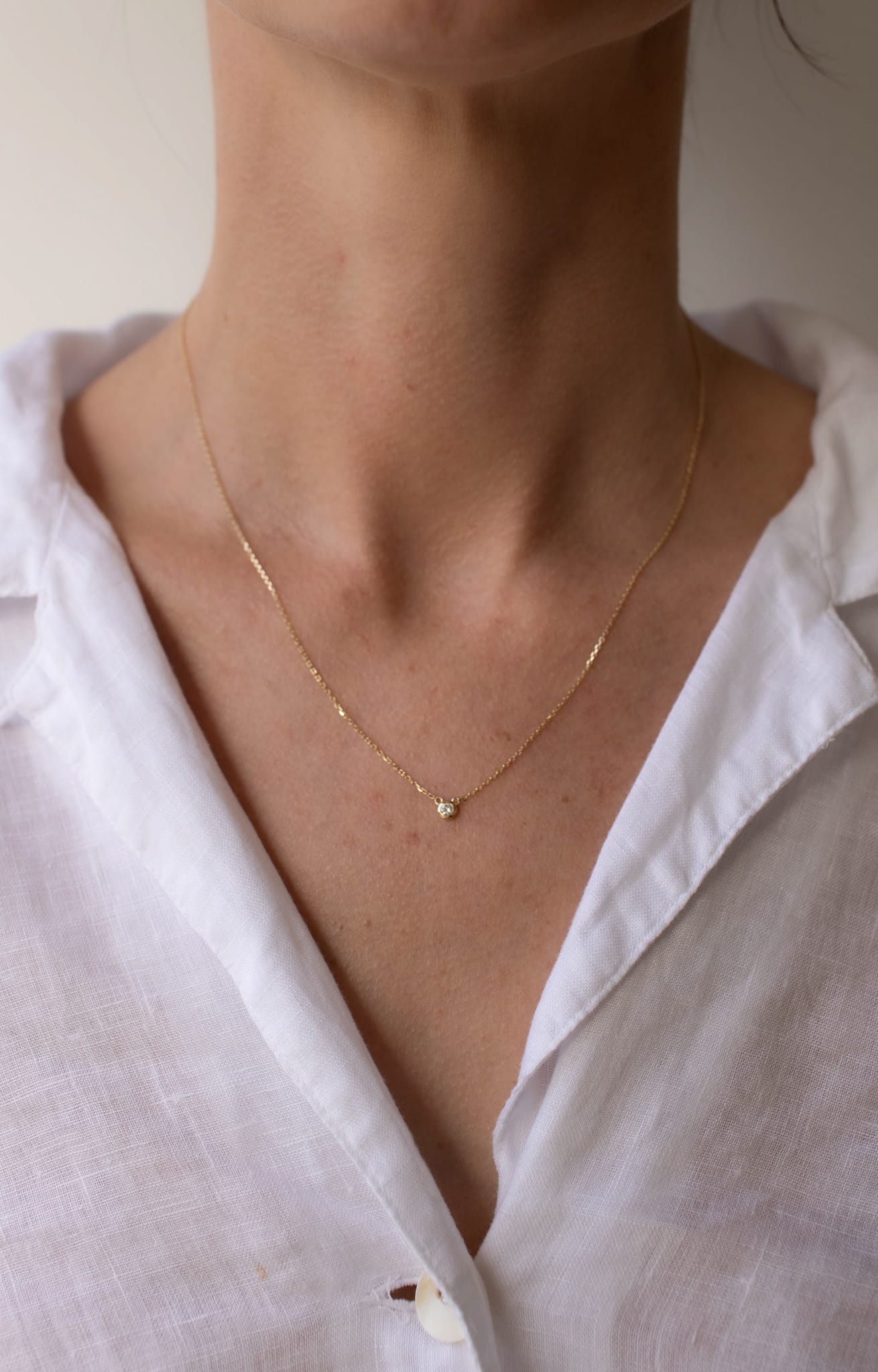 Essential Mini Bezel Diamond Necklace