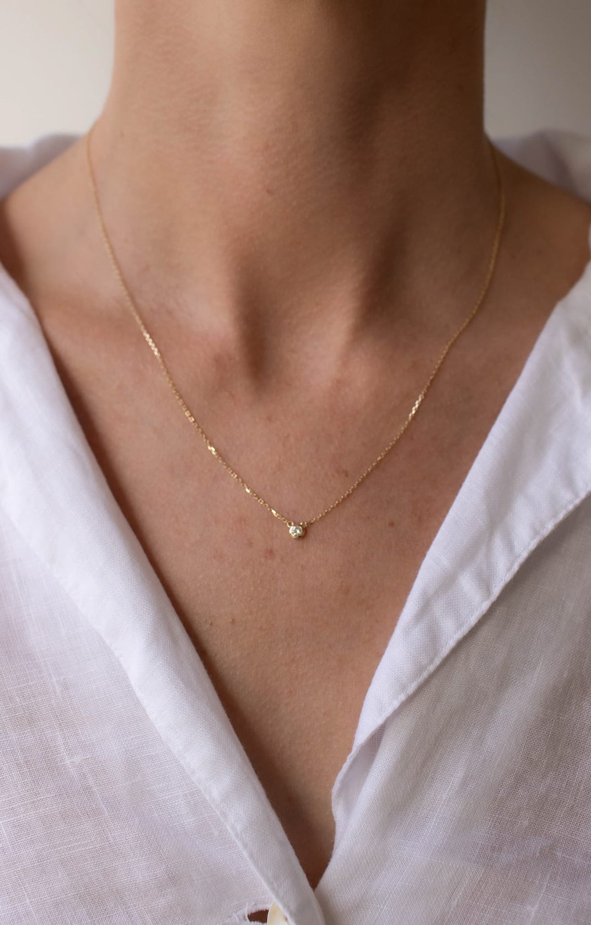 Essential Mini Bezel Diamond Necklace