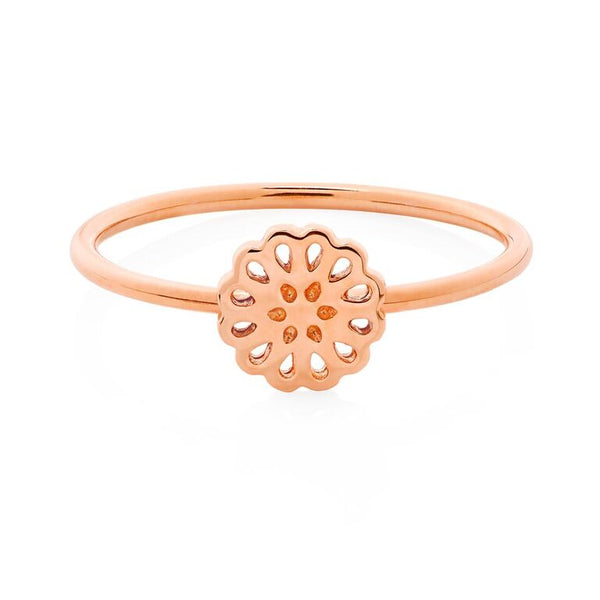 Solid Rose Gold Lotus Ring