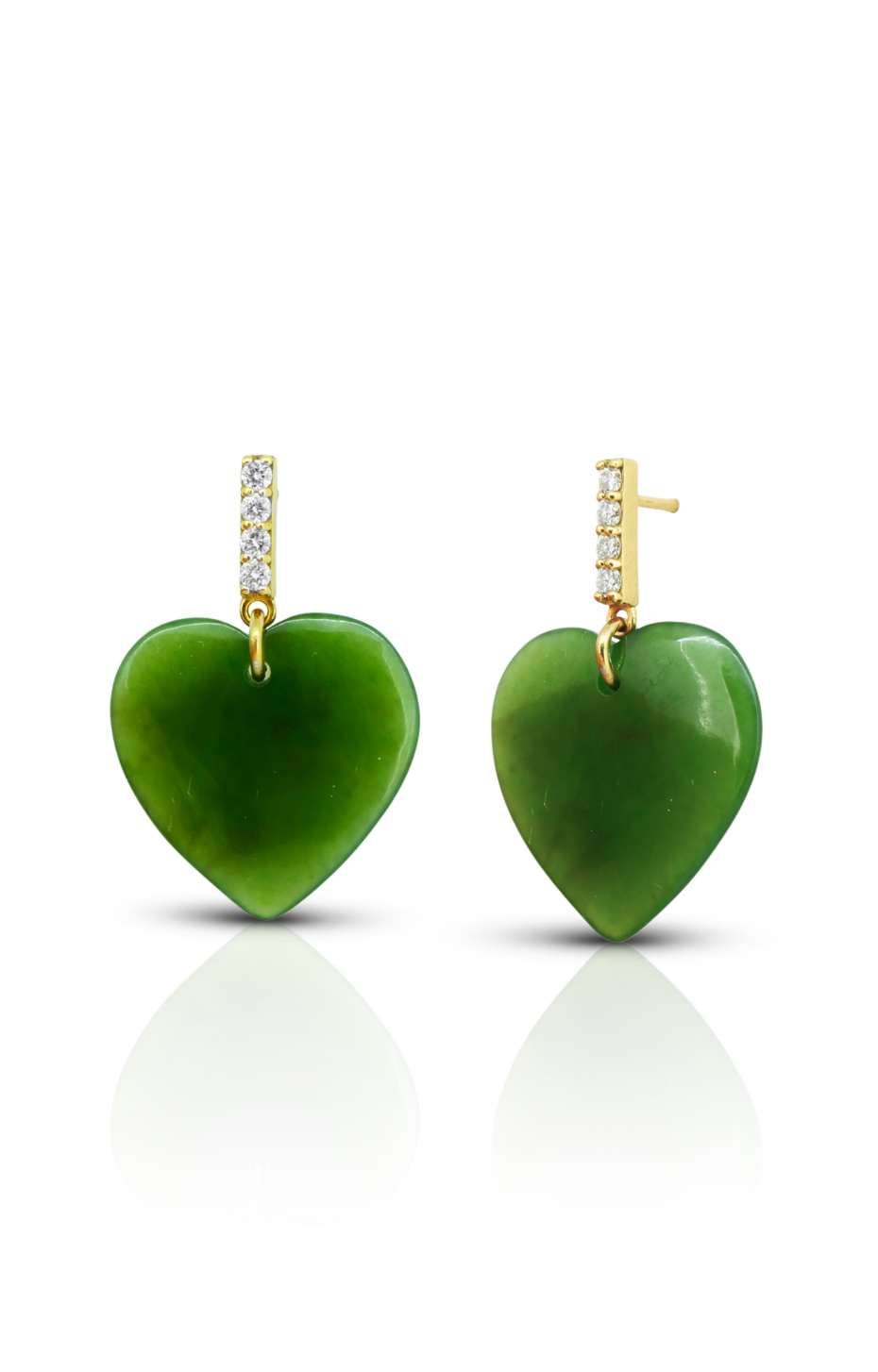 Diamond Pounamu Manawa Earrings