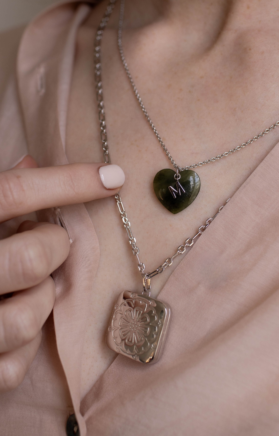 Pounamu Manawa Initial Pendant