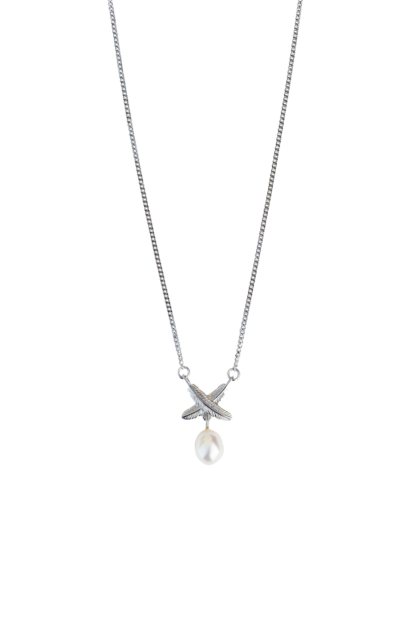 Feather Kisses Pearl Pendant