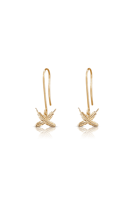 Petite Feather Kisses Hook Earrings