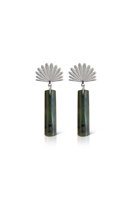 Pounamu Pīwakawaka Drop Earring