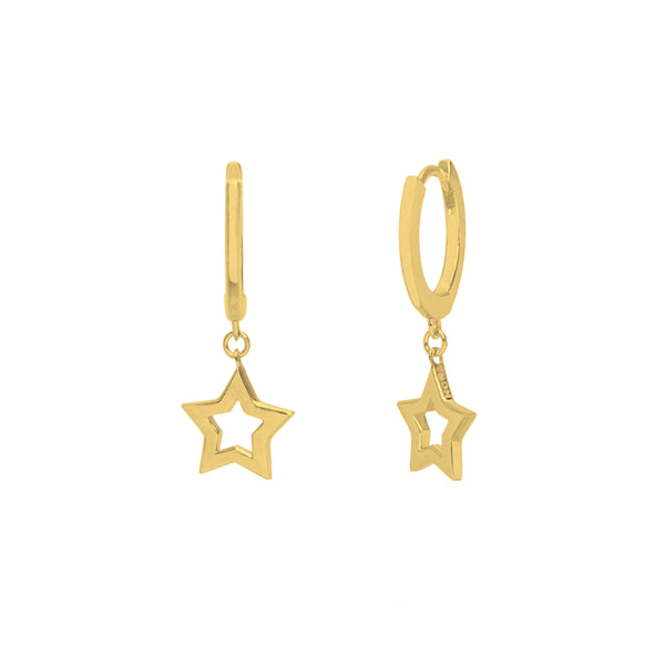 Super Star Huggie 14CT Yellow Gold Plated
