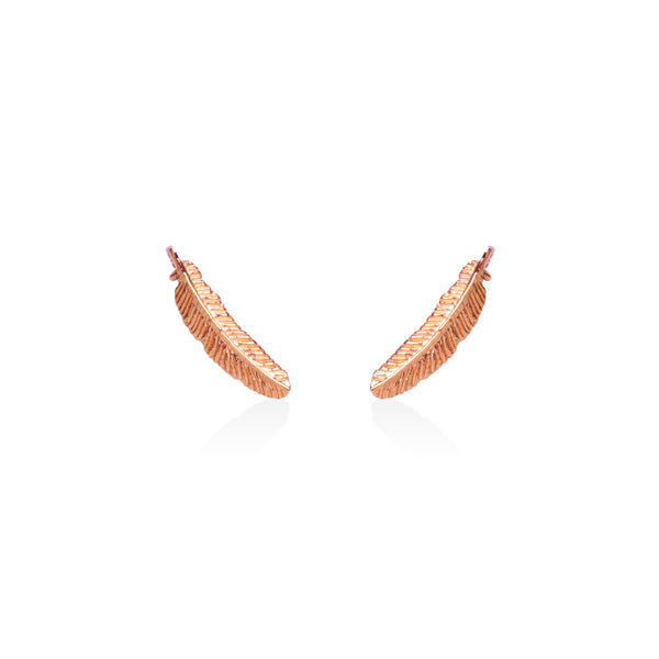 Miromiro Feather Studs 9CT Rose Gold