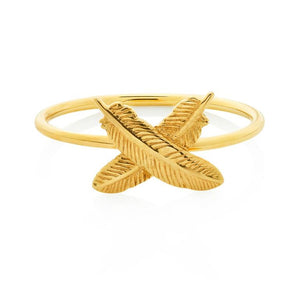 Boh Runga Feather Kisses Ring Gold